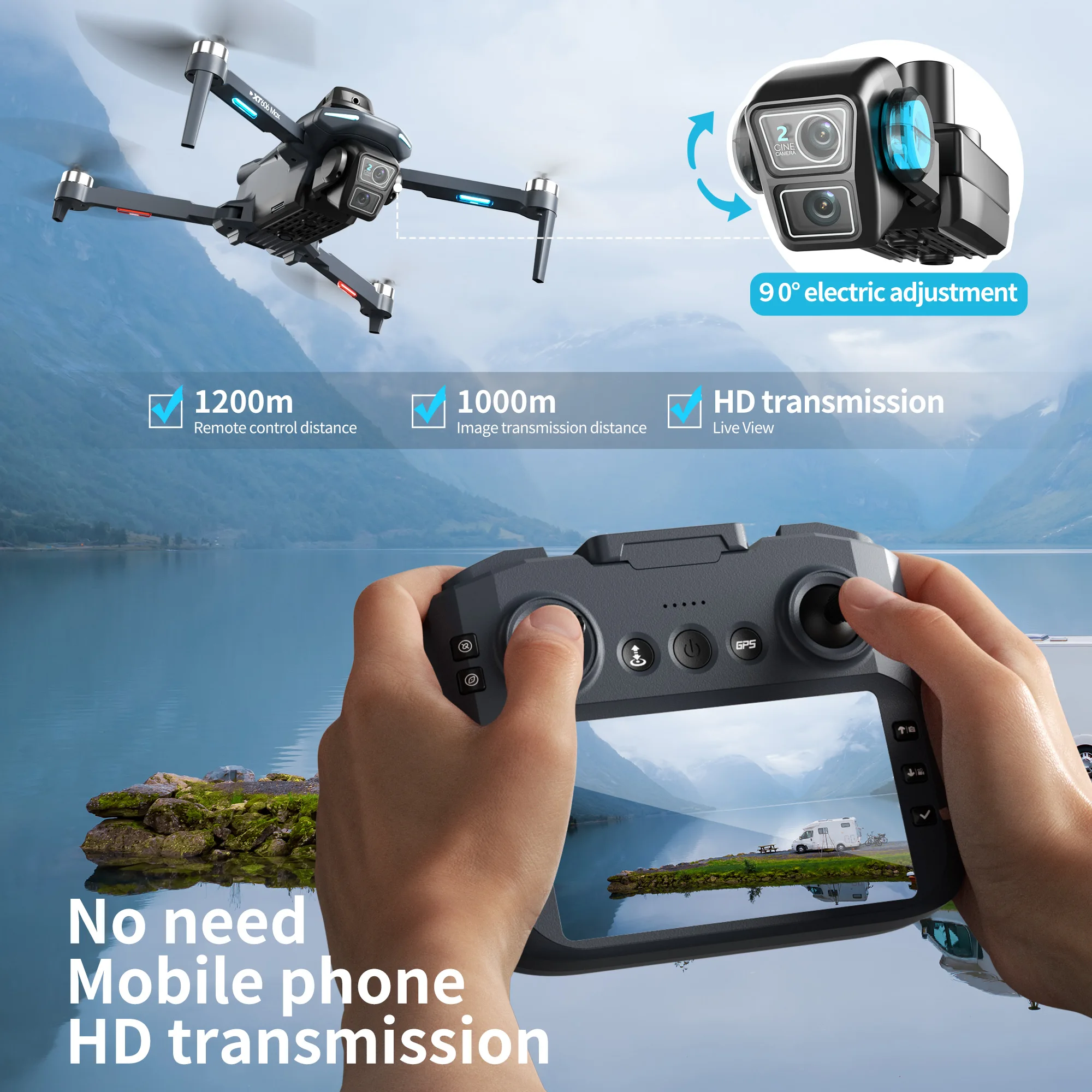 XT606 MAX GPS Drone 4k Profess - Drone Gps Mount ulasan dan harga